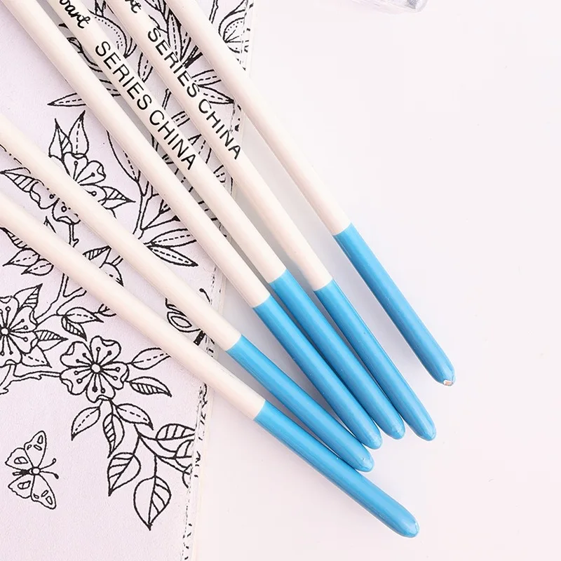 Paint Brushes 6 Pcs Set Artist Paint Brush Thin Pen Extra Long Fine Point Liner Tip #000#00#0#1#2#3 Scale Models Nail Acrylic Oil Watercolor
