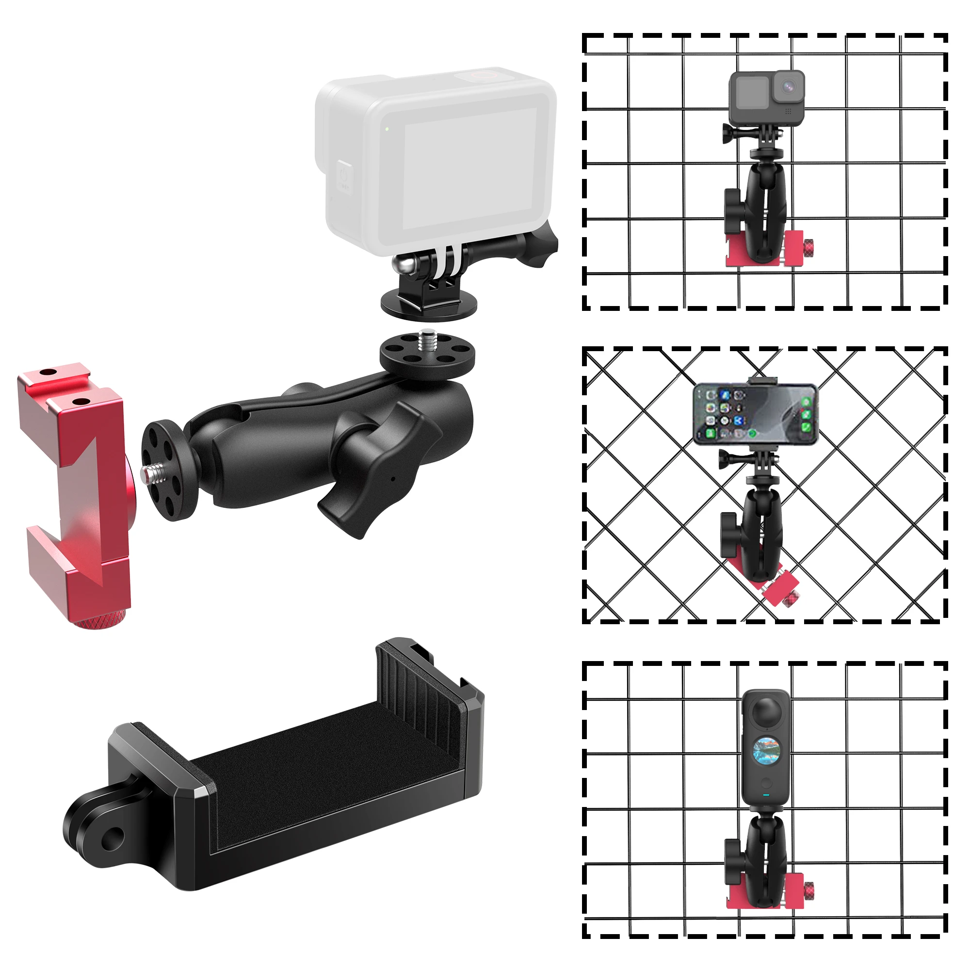 Smartphone Fence Mount Tennis Camera Fence Mount for Phone Action