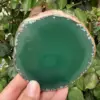 natural agate Geode piece insulated coasters crystal board jade agate coasters with gold-plated lace mineral trim 5