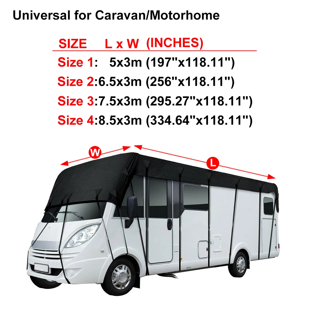 210D RV Caravan Roof Cover Tarpaulin Black Glue Waterproof Dust-proof Sunshade Anti-UV Protection Motorhome Camper Van