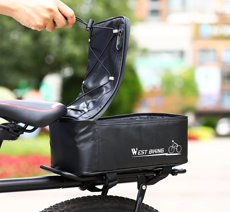 WEST BIKING Fahrrad-Rücksitztasche, 4 l, großes Fassungsvermögen, reflektierend, wasserdicht, Fahrradträgertasche mit Regenschutz, MTB, Rennrad-Zubehör – Detail 3