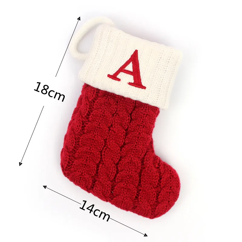 Chaussette De Noël Personnalisée Brodée Nom - 46 Cm, Tricotée - Décoration Intérieur à Suspendre - Cadeau Original Fête