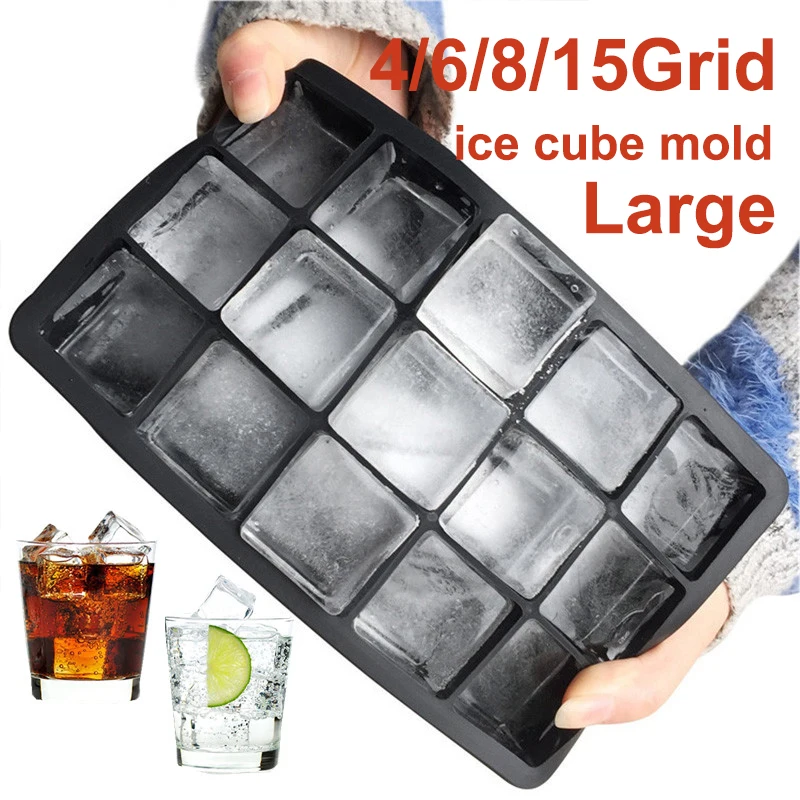Ice cube maker mould big ice tray mold large food grade silicone ice