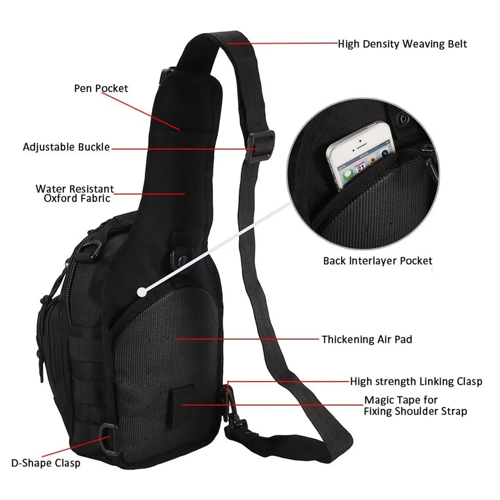 Tactical Nylon Outdoor Shoulder Bag Backpack for Men