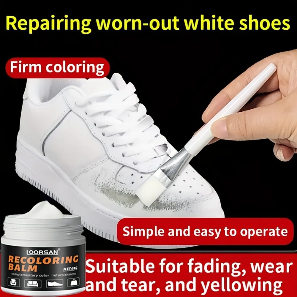 35g White Shoe Scratch Repair Paste Professional Grade Color Restorer for Sneakers Boots & Leather Shoes Restore Original Color