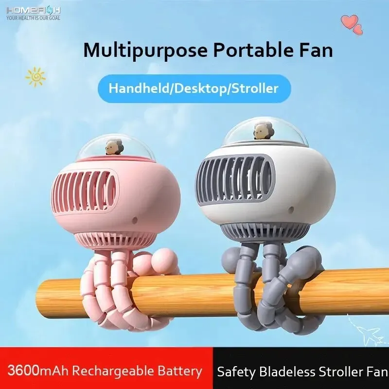 HOMEFISH Electric Fan Portable Safe Stroller