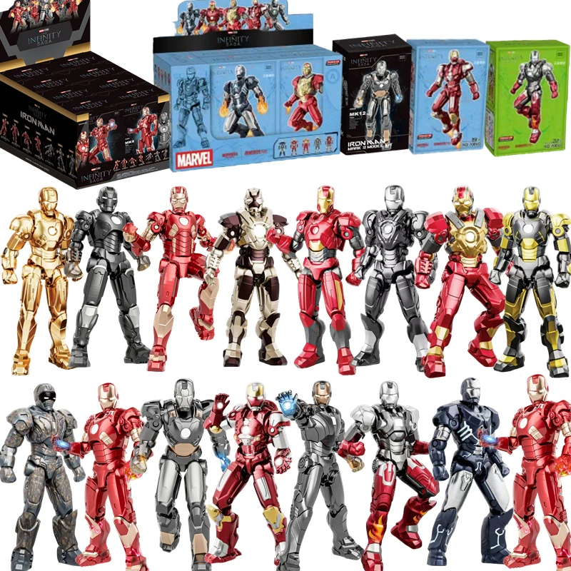 Original Iron Man Blind Box MK14 MK15 MK16 MK17 MK18 MK19 MK20 MK21 MK22 MK23 MK24 Action Figure Zusammengebaut DIY Spielzeug Modell Geschenk