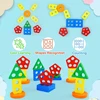 Montessori Wooden Geometric Shape Five Sets of Columns Blocks Assembling Children's Enlightenment Early Education Puzzle Toys 3