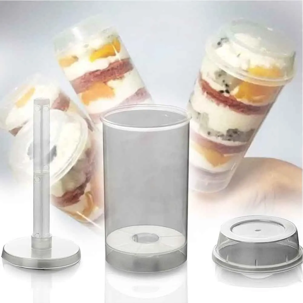 

50 шт. DIY десерт пуш-ап для вечеринки день рождения портативный с крышкой Мороженое Кухонный Контейнер для торта стрелки Прозрачный инструмент для выпечки