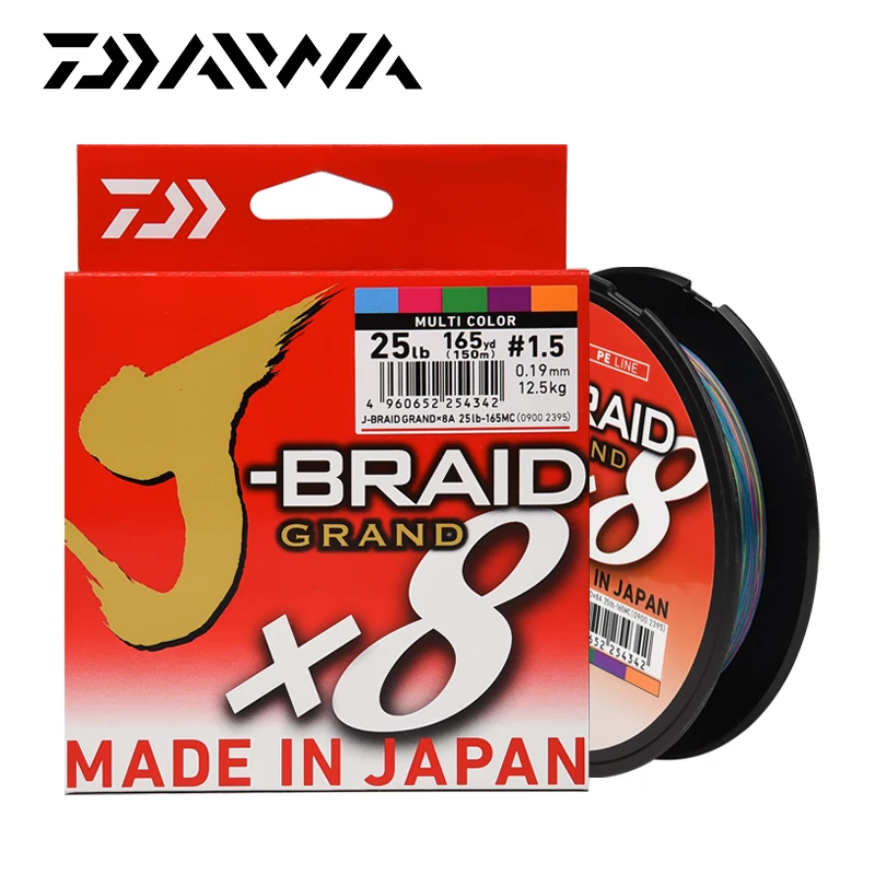 DAIWA J-BRAID X8 GRAND PE 8 Strand Weave Braided Line Green/Multi Color  150m 10LB-60LB Max Drag Made In Japan Fishing Line - AliExpress