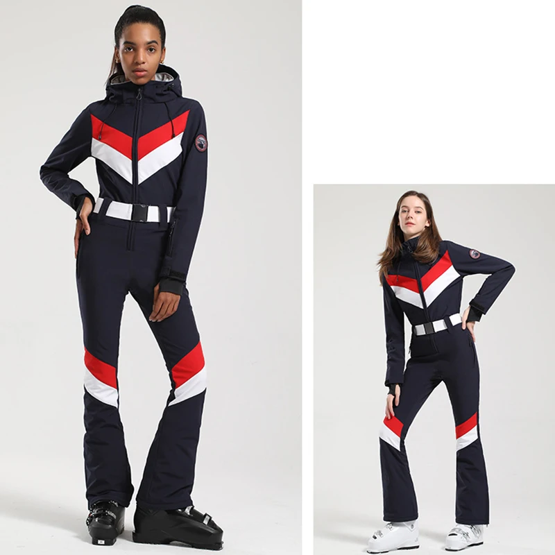 Women's One Piece Ski Suits Waterproof Snowsuits