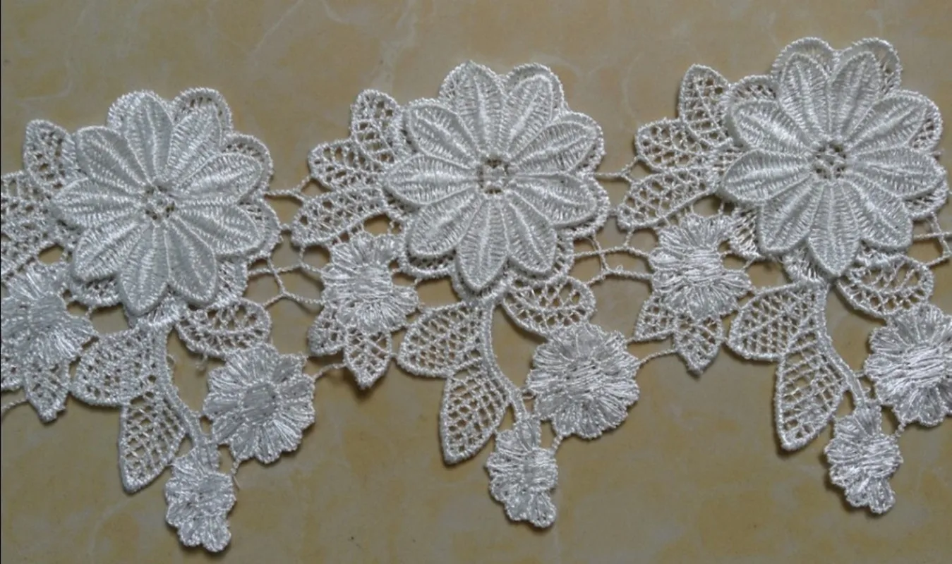 

10,5 см Изысканная Высококачественная Водорастворимая кружевная отделка, двухслойная Цветочная Маргаритка, xэри14437d