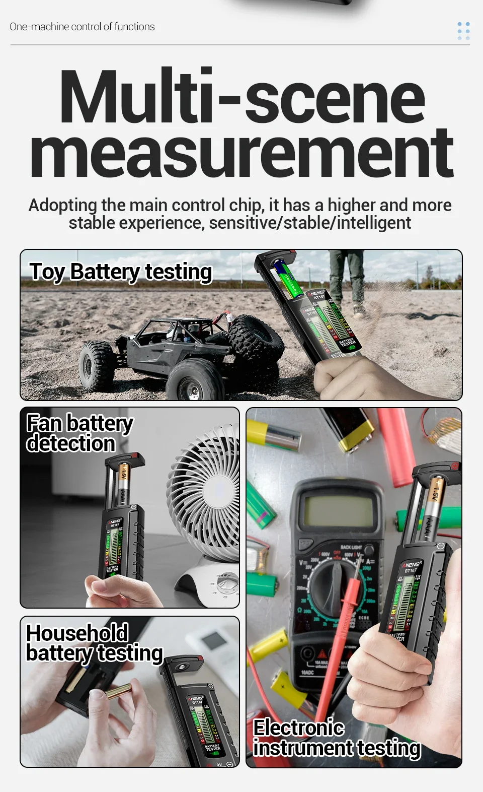 ANENG BT167 Batteriestand-Detektor, multifunktional, schnell messen Sie den Batteriestand, ABS-Kunststoff, präzise Messungen, Tester-Werkzeuge – Detail 3