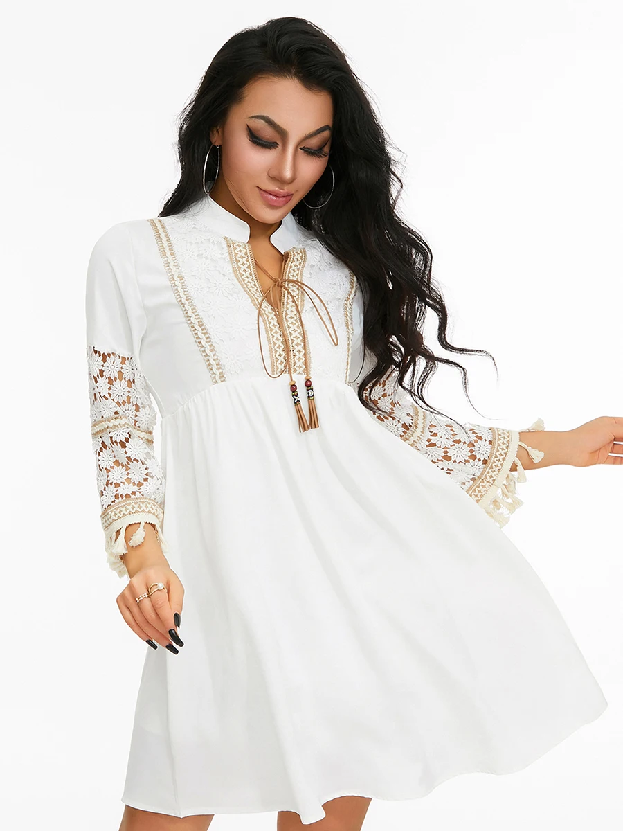 

Богемное шикарное женское мини-платье Miolasay с цветочным принтом с рукавами-фонариками и пуговицами спереди, свободного кроя, идеально подходит для лета