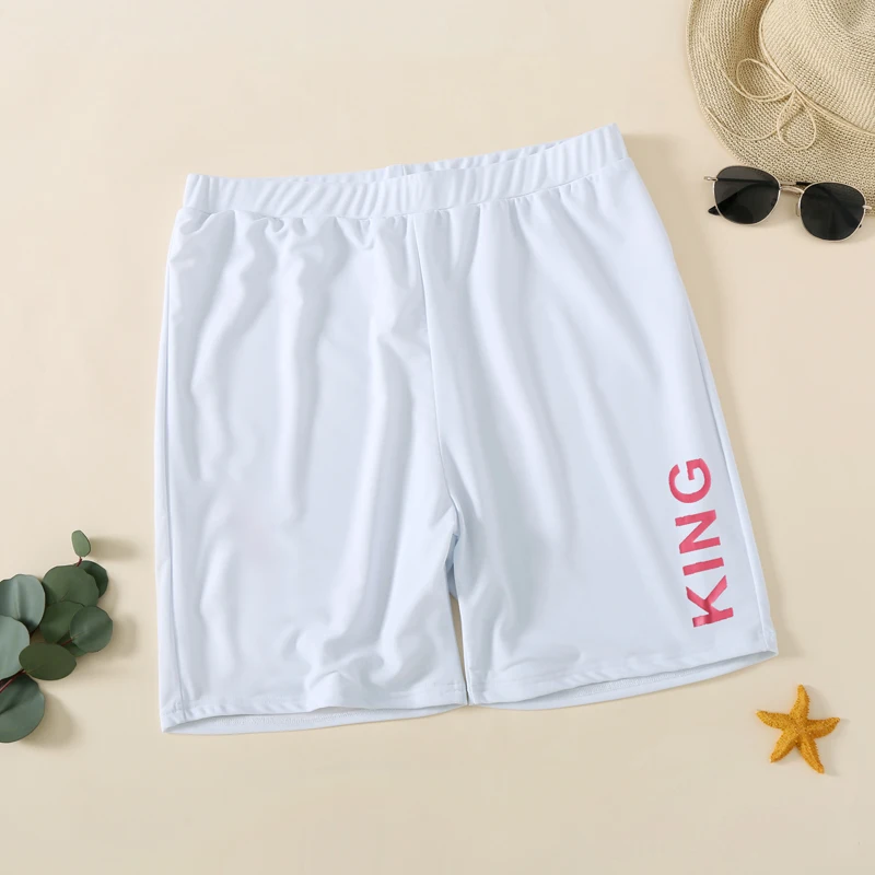 King Queen Swimsuit Family Matching Outfits One-Piece Mother Daughter Swimwear Beach Mommy and Me Clothes Father Son Swim Shorts 6