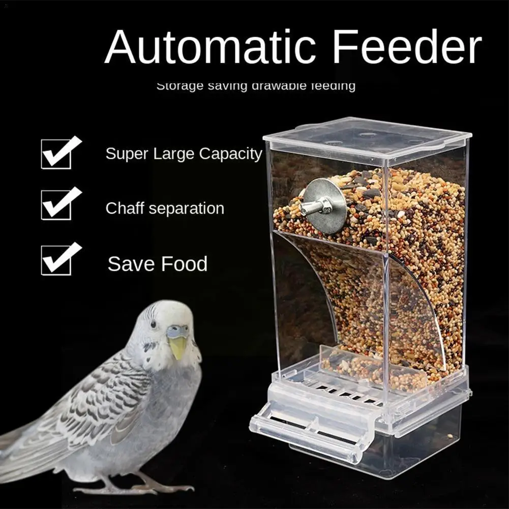 

No Mess Bird Feeders Automatic Parrot Feeder Drinker Acrylic Seed Food Container Cage Accessories For Small And Medium Para D1w1