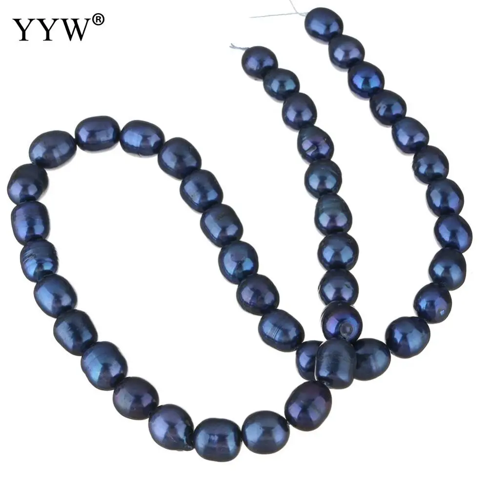 8-9mm Baroque Freshwater Pearl Beads Blue Colors Hole 0.8mm 15 Inch Wholesale Cultured For Jewelry Making Diy Necklace Bracelet