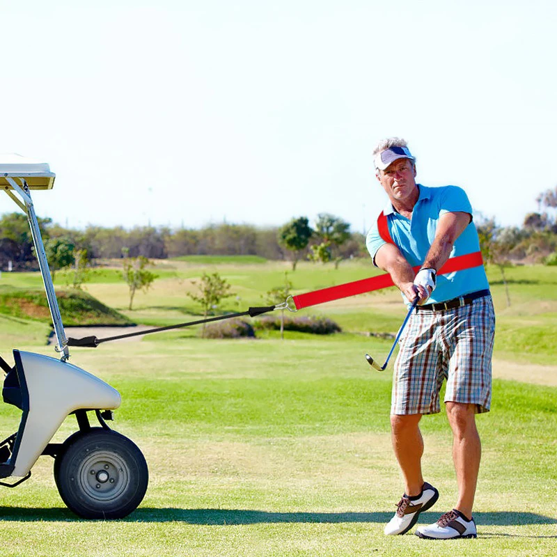 Golf Swing Trainer Golf Practice Physical Fitness Pull Rope Golf Twist Training Strap Strengthens Balance Swing Training Aid