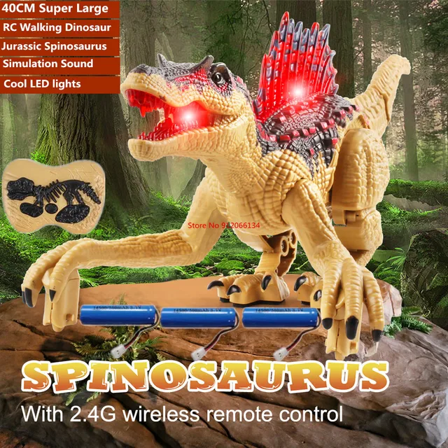 Simulation Electric Sound Light Wireless Remote Control Walking Dinosaur 40CM Mouth Tail Swing Jurassic World RC Dinosaur Toy 1