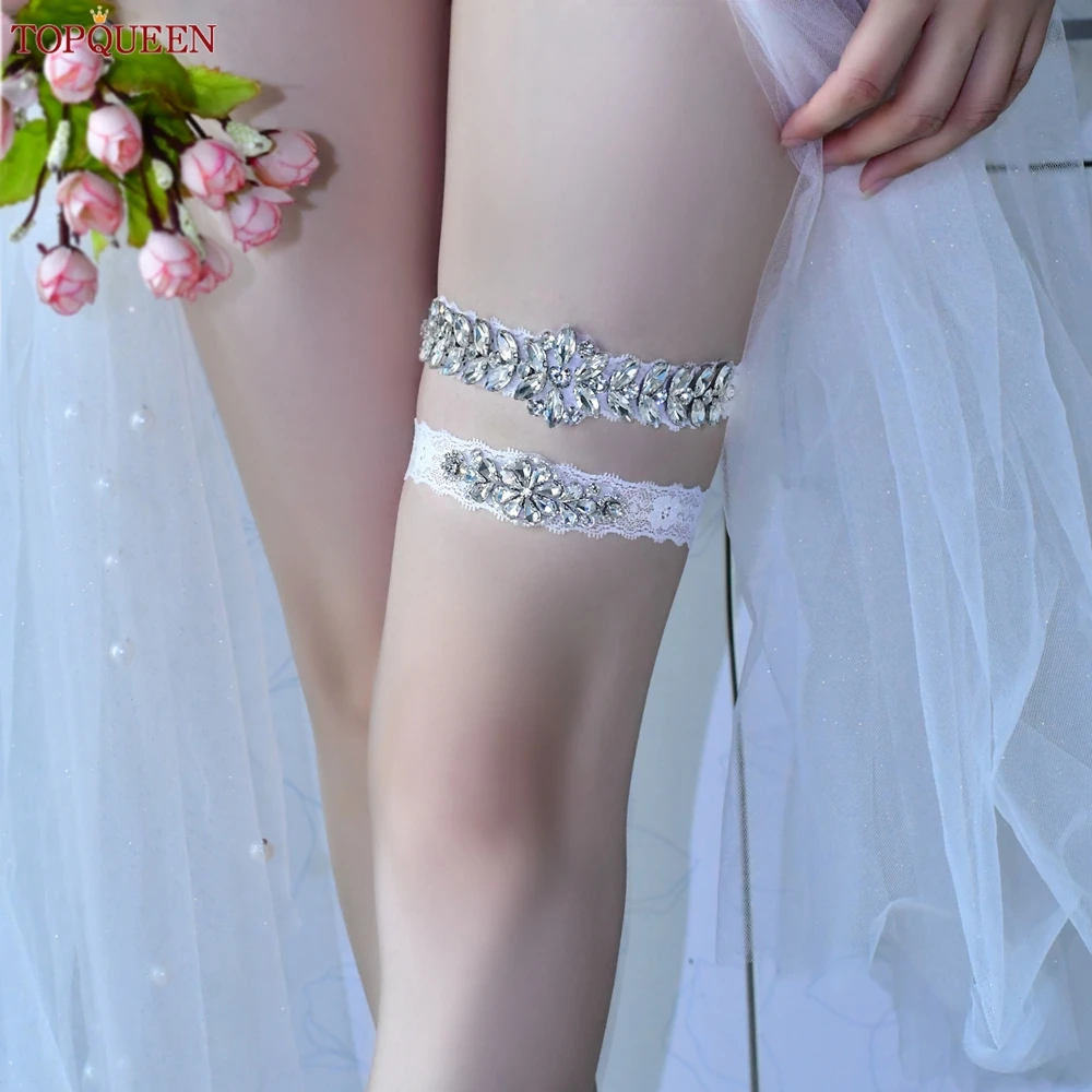 TOPQUEEN Wedding Garter Elastic Belt Bride Sexy liguero podwiazka slubna liga de novia jarretiere mariage bijoux para Female S69