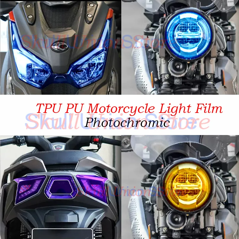 

TPU PU anti scratch motorcycle lamp film tail light Headlight color change motorcycle and helmet UV photochromic protective film