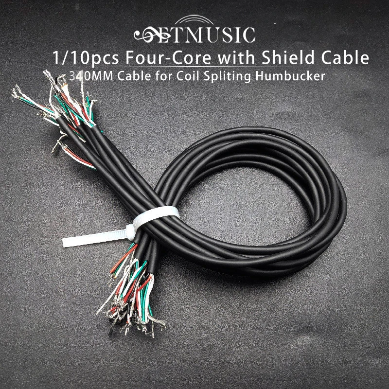 Four-Core Shield Cable 340MM 1/10pcs for Electric Guitar Pickup Making Humbucker Coil Spliting
