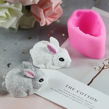 New Cute Rabbit Silicone Mold Chocolate Mu Si Fondant Baking Cake Mold Plaster Drop Glue Handmade Soap Mold