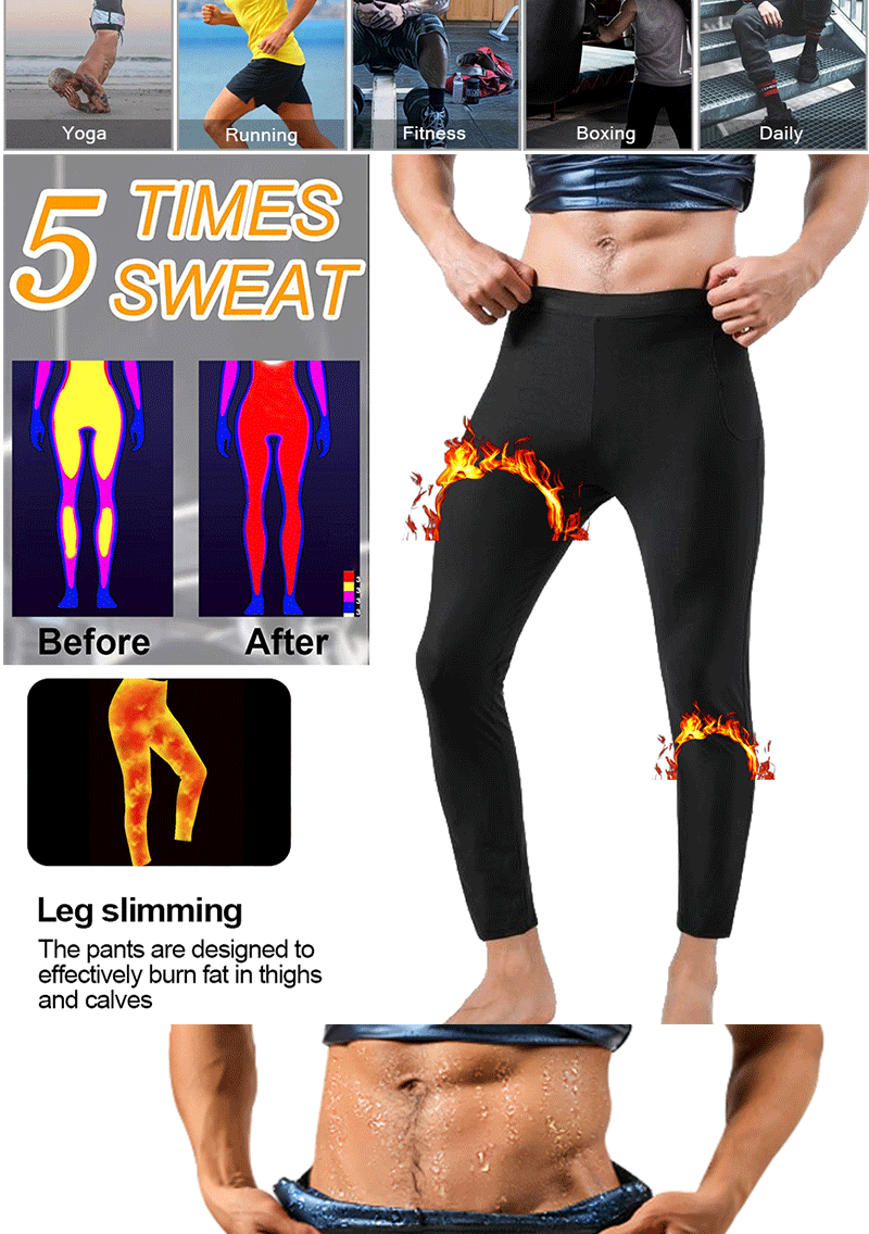 LAZAWG Sauna Pants for Men Sweat Leggings Weight Loss Trousers