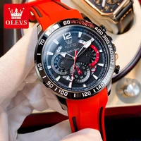 OLEVS 9936 montre pour hommes à Quartz bracelet en silicone étanche montre multifonctionnelle 1
