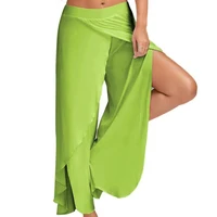 Women Plus Size Wide Leg Pants Loose Fitness Dance Yoga Split Trousers Female Elastic Wasit Casual Workout Solid Summer Clothing - Image 3
