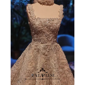 FATAPAESE Customized Evening Dress Square Sleeveless Beading A Line Draped Floor Length Diamonds Luxury Formal Occasion Gowns 1