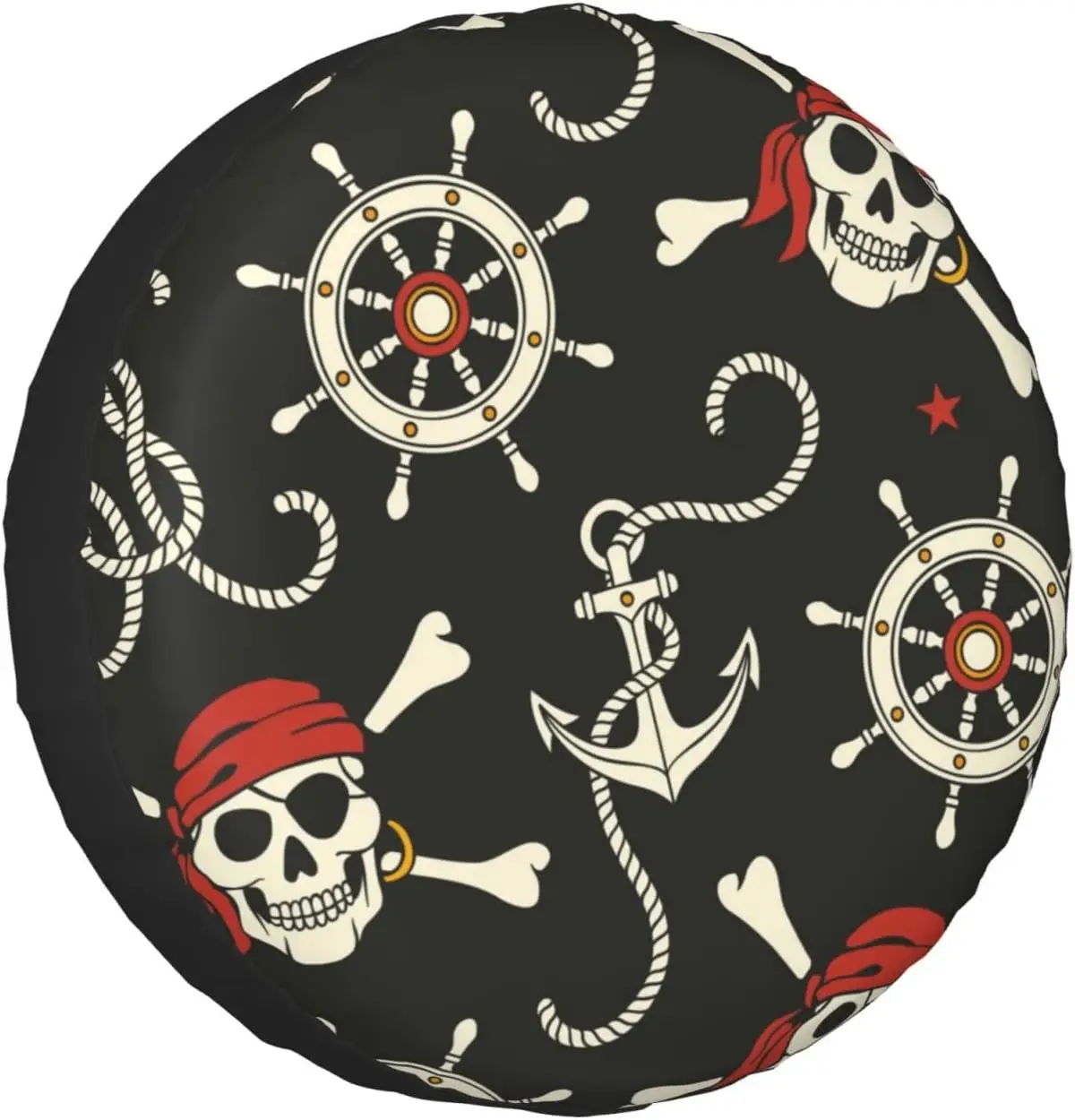

Skull Pirates Pattern Spare Tire Cover Wheel Protectors Water Dustproof Universal Fit for RV SUV Truck Camper Travel Camping
