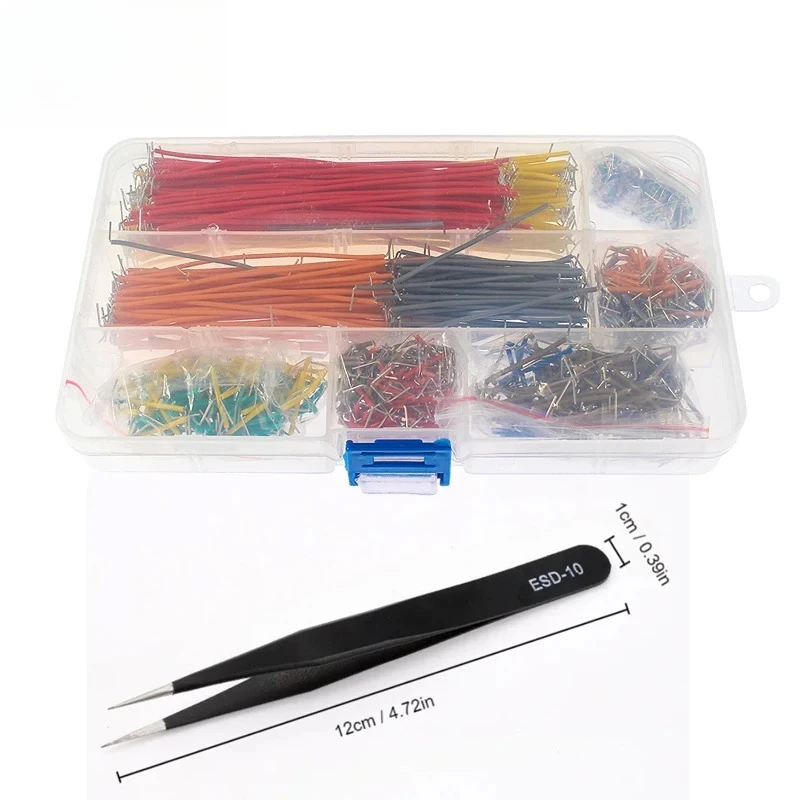 140/560/840PCS U Shape Solderless Jumper Cable Wire Kit Breadboard Jumper Wires with ESD-10Tweezers Anti-Static Tweezer Diy Kit