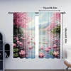 2pc,  Drapes Floating green leaves Machine Washable Fabric,Without Electricity Holiday Decorations Suitable for Bedroom Office 4