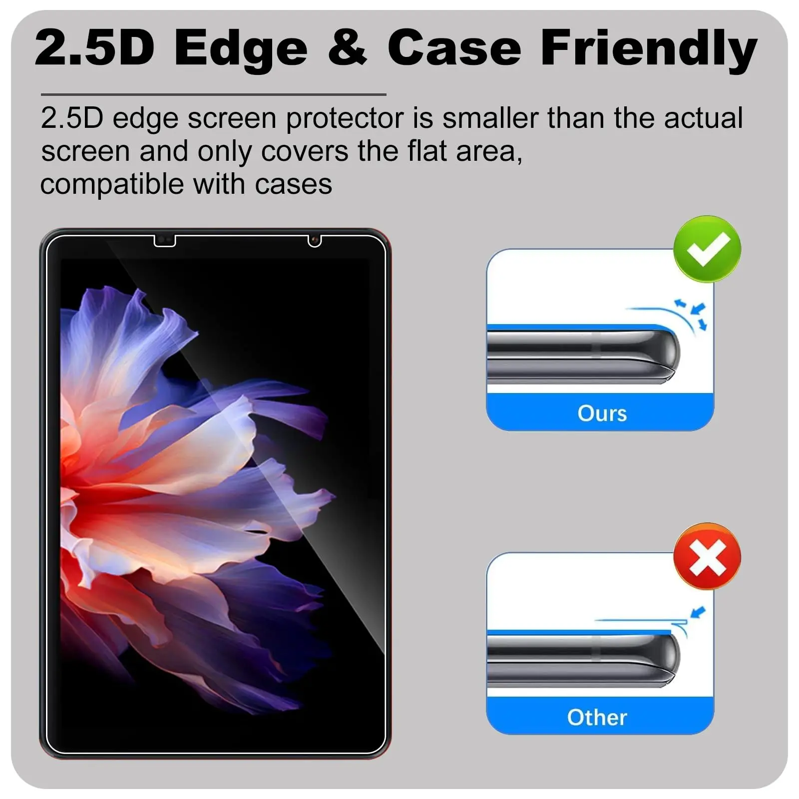 Premium 8.0 HD Tempered Glass Screen Protector - 9H Hardness, Anti-Scratch, Anti-Fingerprint