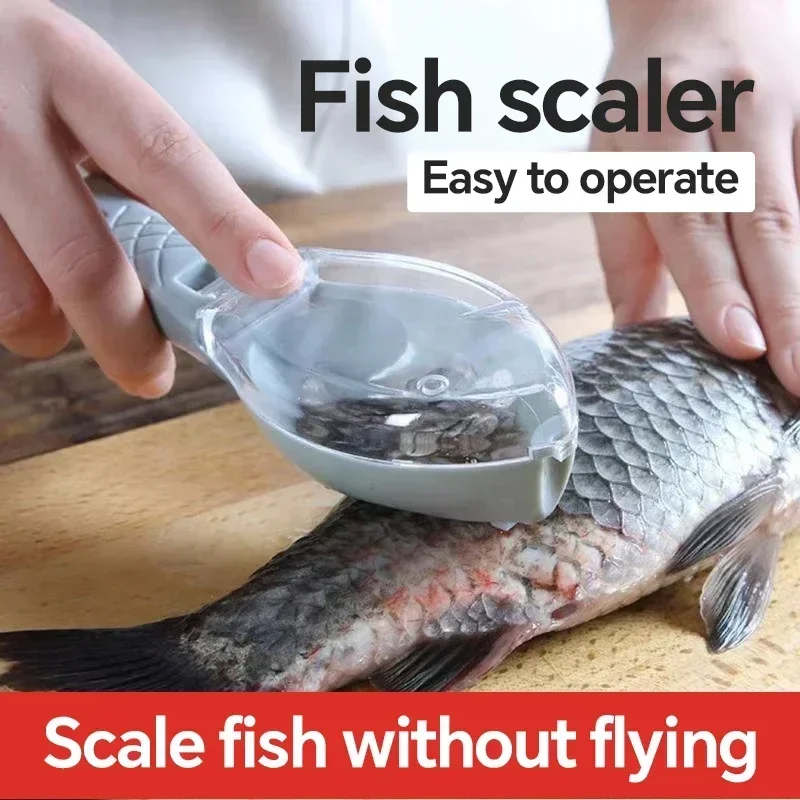 1-10PCS Fish Scales Graters Scraper Fish Cleaning Tool Scraping Scales Device with Cover Kitchen Cooking Fishing Pesca Tackle