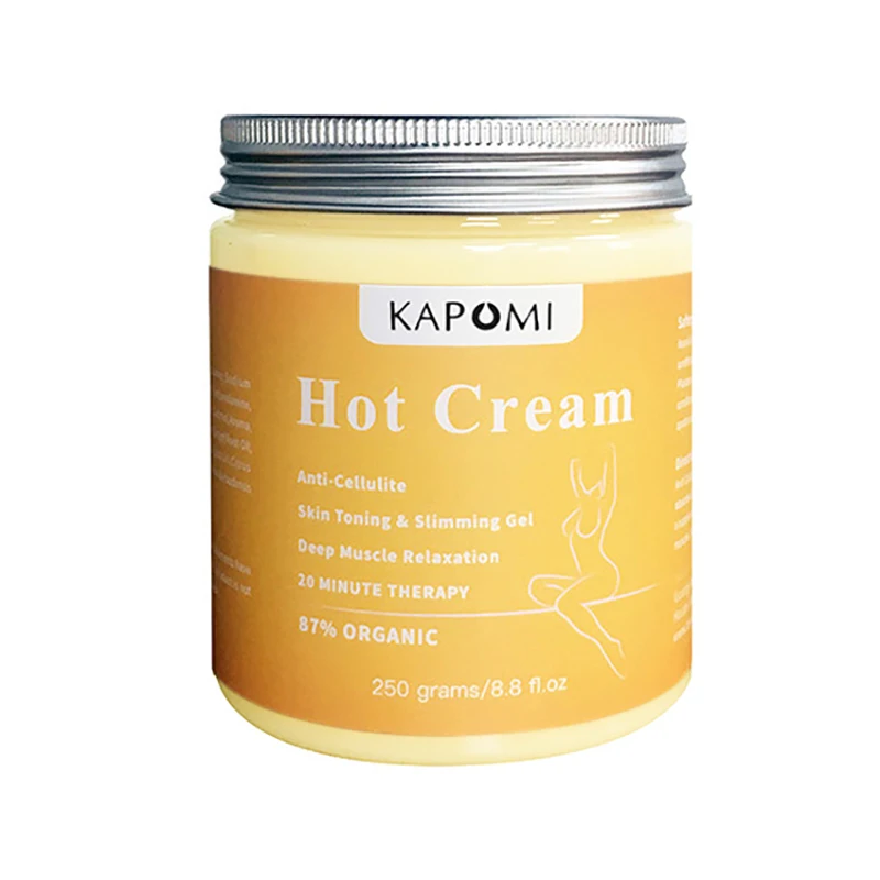 KAPOMI Cellulite Hot Cream 250g Natural Slimming Cream Chili Body Waist Legs Fat Burner Skin Weight Loss Whitening Body Lotion high quality smokeless moxibustion bag skin friendly fabric moxa box mugwort herbal roll burner body acupoint warm massage