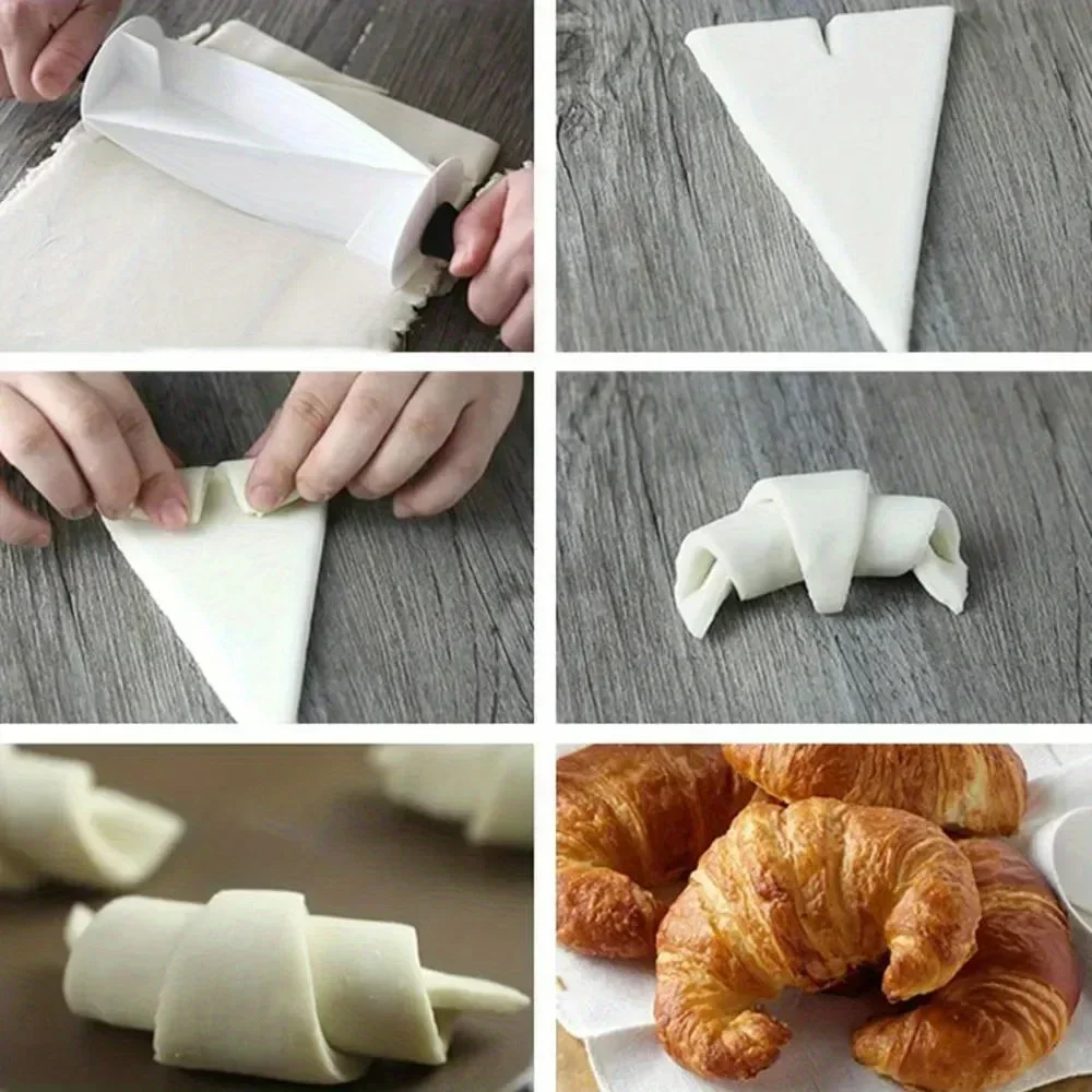 Bread Baking Tools Croissant Bread Knife Dough Cutter Bread Slicer Non-stick Pastry Roller Machine with Handle Plastic Kitchen Mould Baking Tool