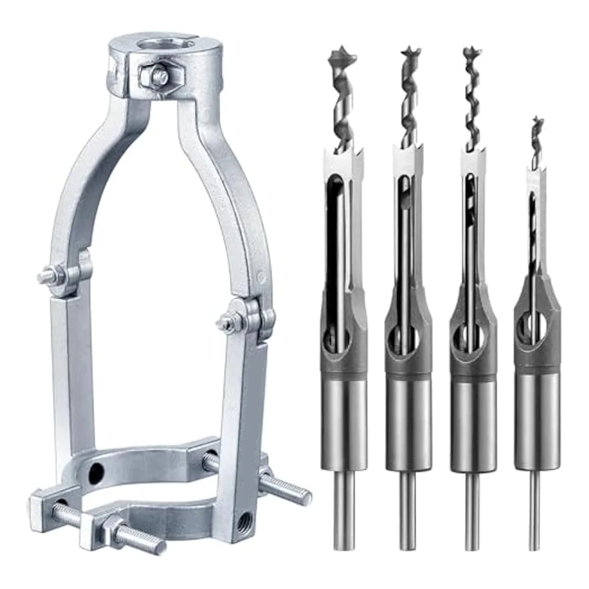 

Адаптер для сверл с квадратным отверстием и 4 сверла для сверлильного станка, инструмент для врезного сверла