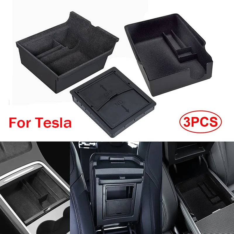 For Tesla Model Y Model 3 2023 Center Console Organizer Tray 1-3 PCS  Interior Accessories for Tesla Model 3 Y 2023 Storage Box - AliExpress