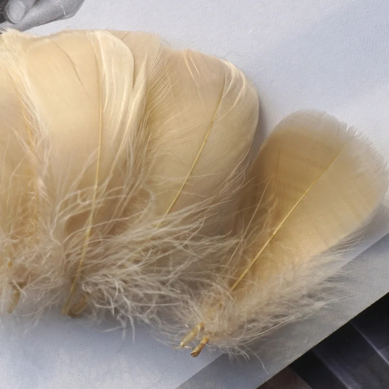 Natural Goose and Swan Feathers for Home Decor and Crafts - 100 Pieces