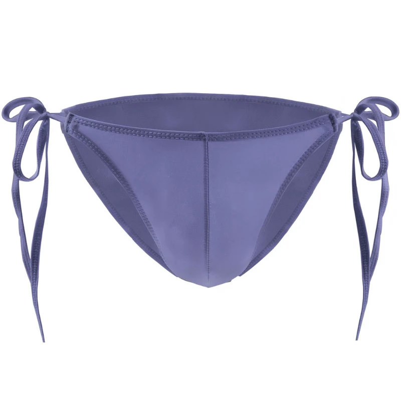 

Men's Panties Translucent Ice Silk Bikini Low Rise Lace-Up Briefs Thin Breathable U Convex Pouch Lingerie Underpants