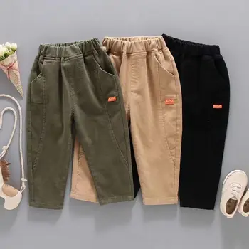 Spring Kids Pants & Capris Cotton Trousers Boys Thin Long Pants Spring Fall Casual Wear Simple Design Baby Childrens Clothing 1
