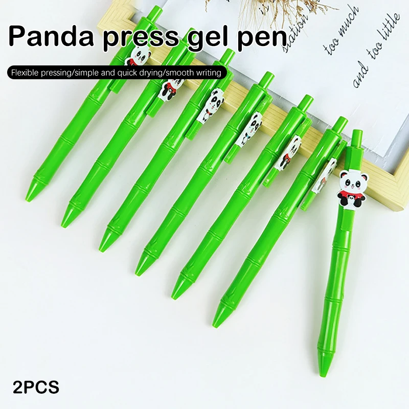 2Pcs Cartoon Panda Style Press Pen Penna A Sfera Penna A Sfera Portatile Studentessa Cuore Per Cancelleria Regalo