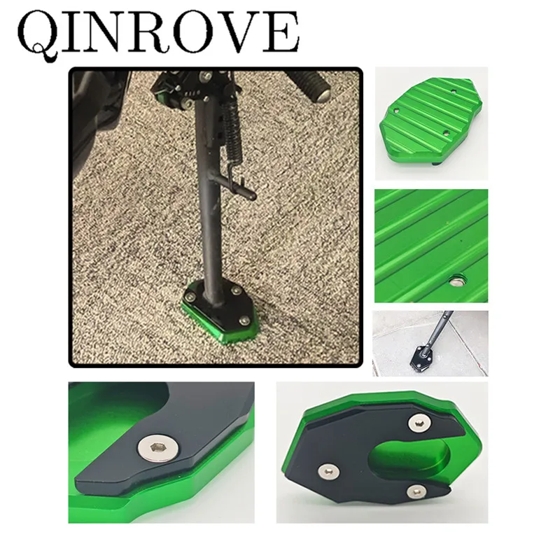 오토바이 킥 스탠드 확대기 지원 플레이트 KAWASAKI Ninja300 650 1000 Z900 Z900RS Z1000 ZX6R 용 사이드 스탠드 확장 패드