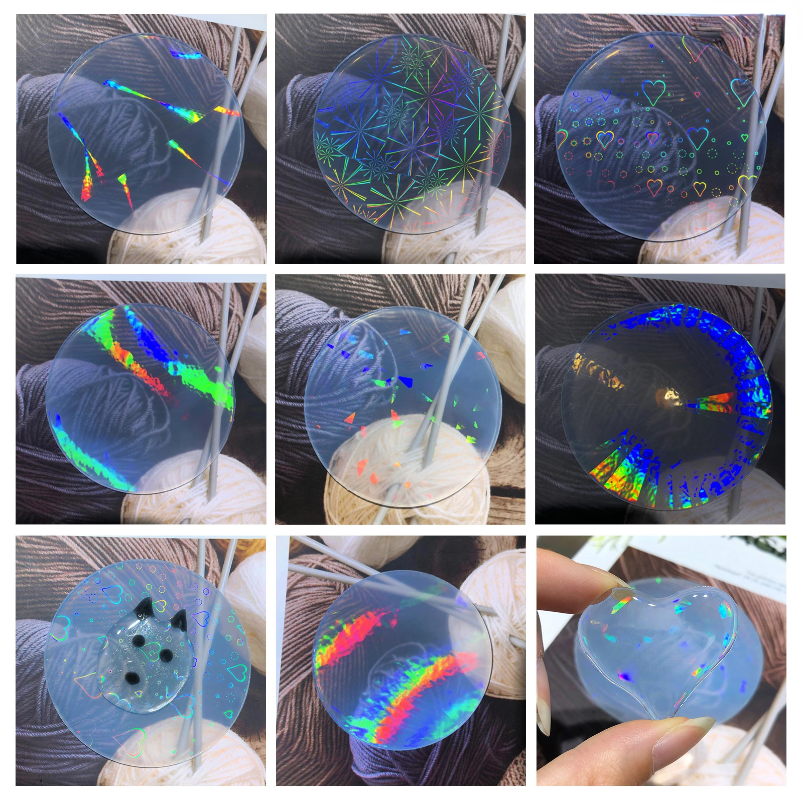 Holographic Silicone Mat Mold DIY Crystal Epoxy Resin Laser Holographic