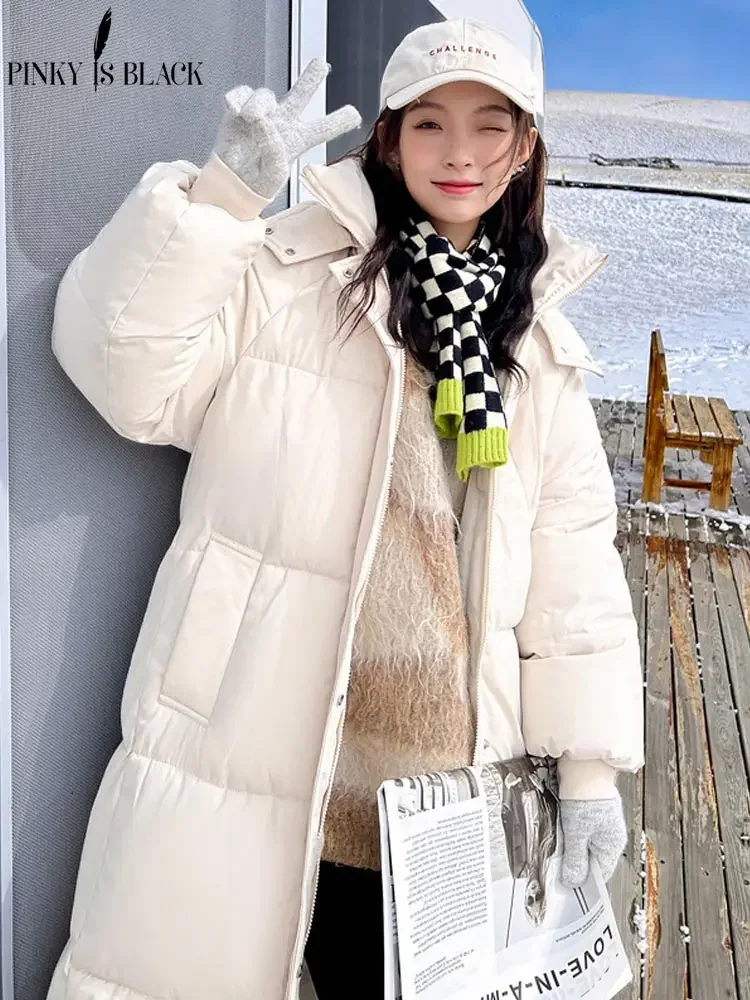 PinkyIsBlack 2024 Winter Women Long Parkas Coat Casual Hooded Thick Warm Windproof Jackets Fashion Female Outwear Jacket Coat