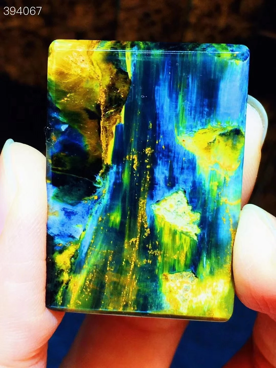 

Подвеска из натурального синего пьецерсита, 37,8x26,7x7,7 мм