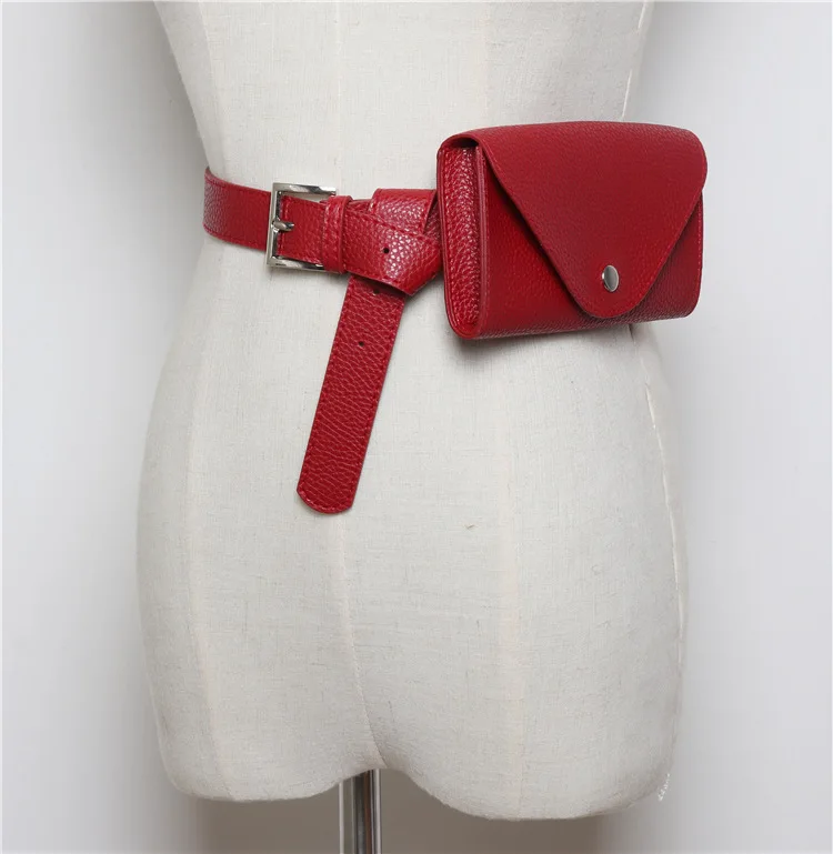 Waist Bag PU Leather Fanny Pack Femal Belt Phone Pouch Small Chest Pack Bags Vintage Women Belt Messenger Bags