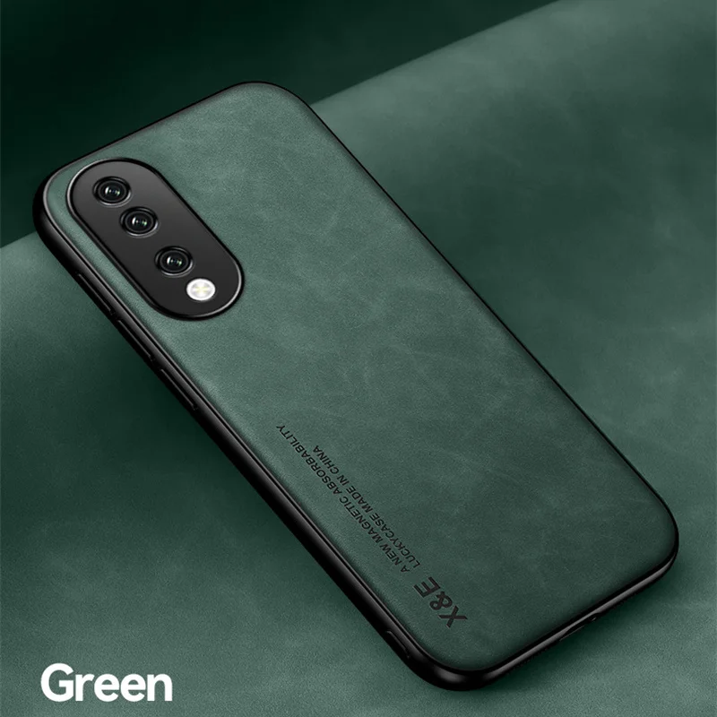 Luxury Leather Phone Case with Built-in Metal Plate & Magnetic Holder